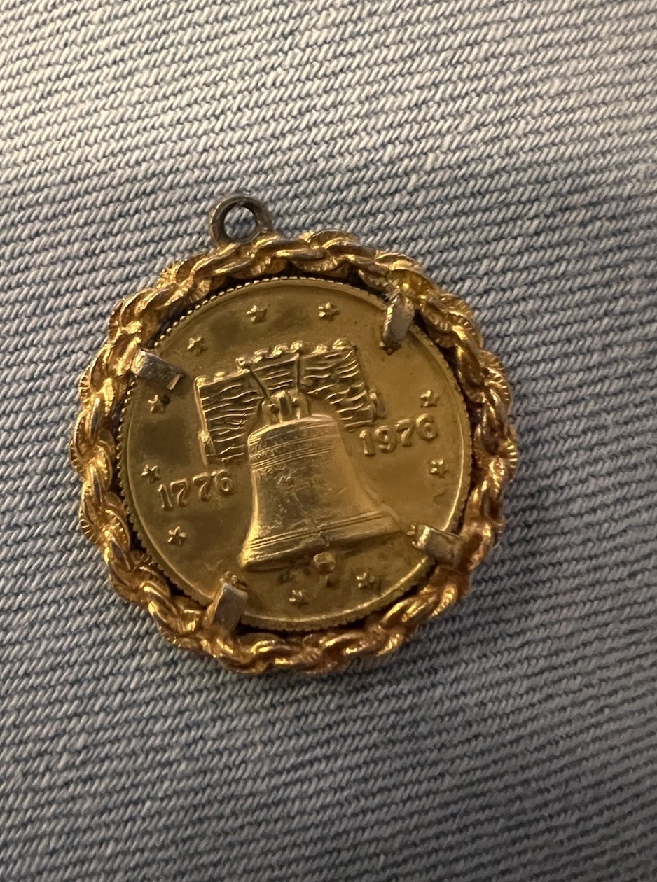 Liberty Bell Coin Pendant For Necklace Or Charm 1776 1976 Has Wear Read C6