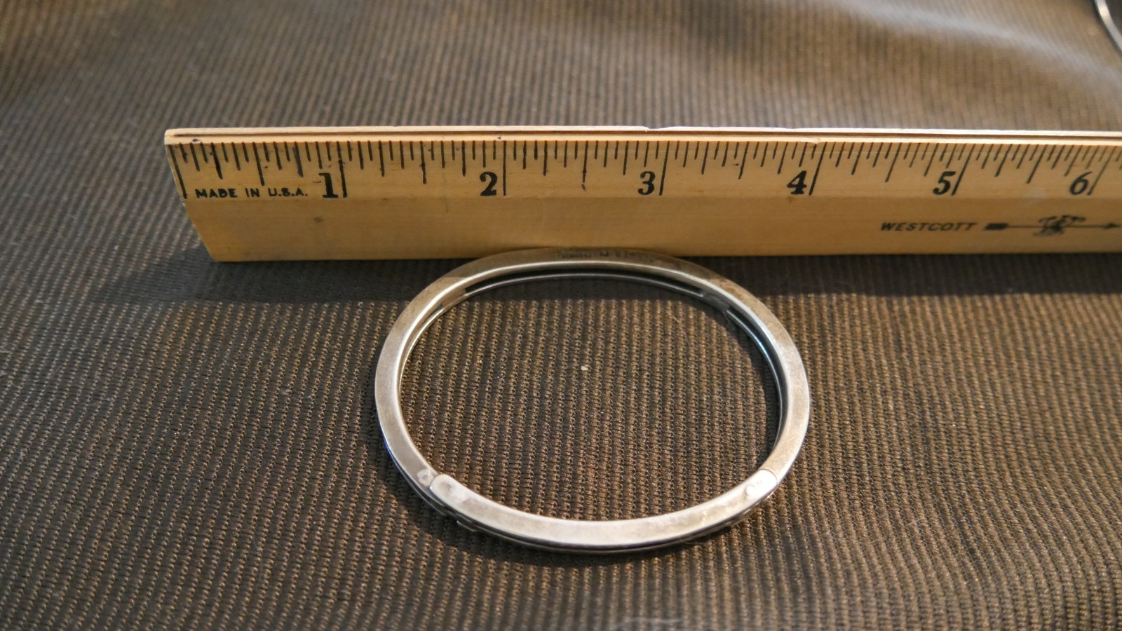 SLEEK 80s Taxco Mexico Sterling Silver Retro Moderne Hinged GATE BRACELET ~ 26 G