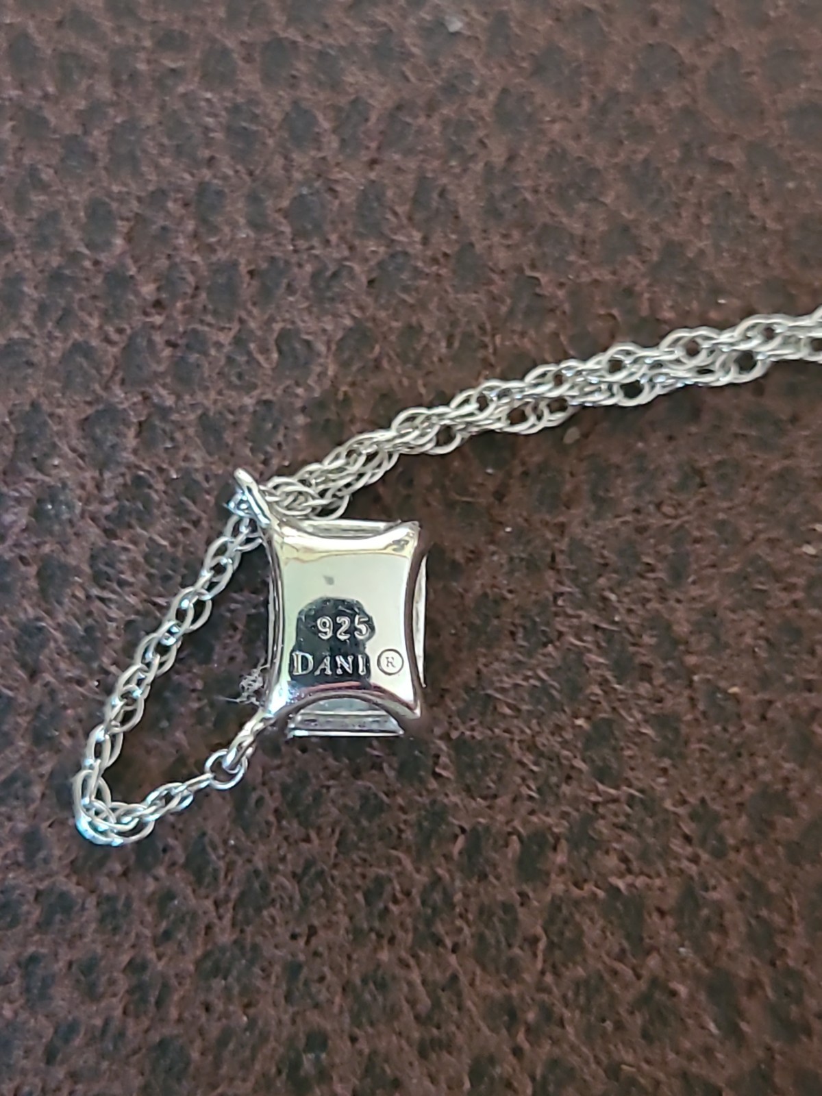 Dani .925 Silver Emerald Cut Cubic Zirconia Diamond Pendant Necklace 16″