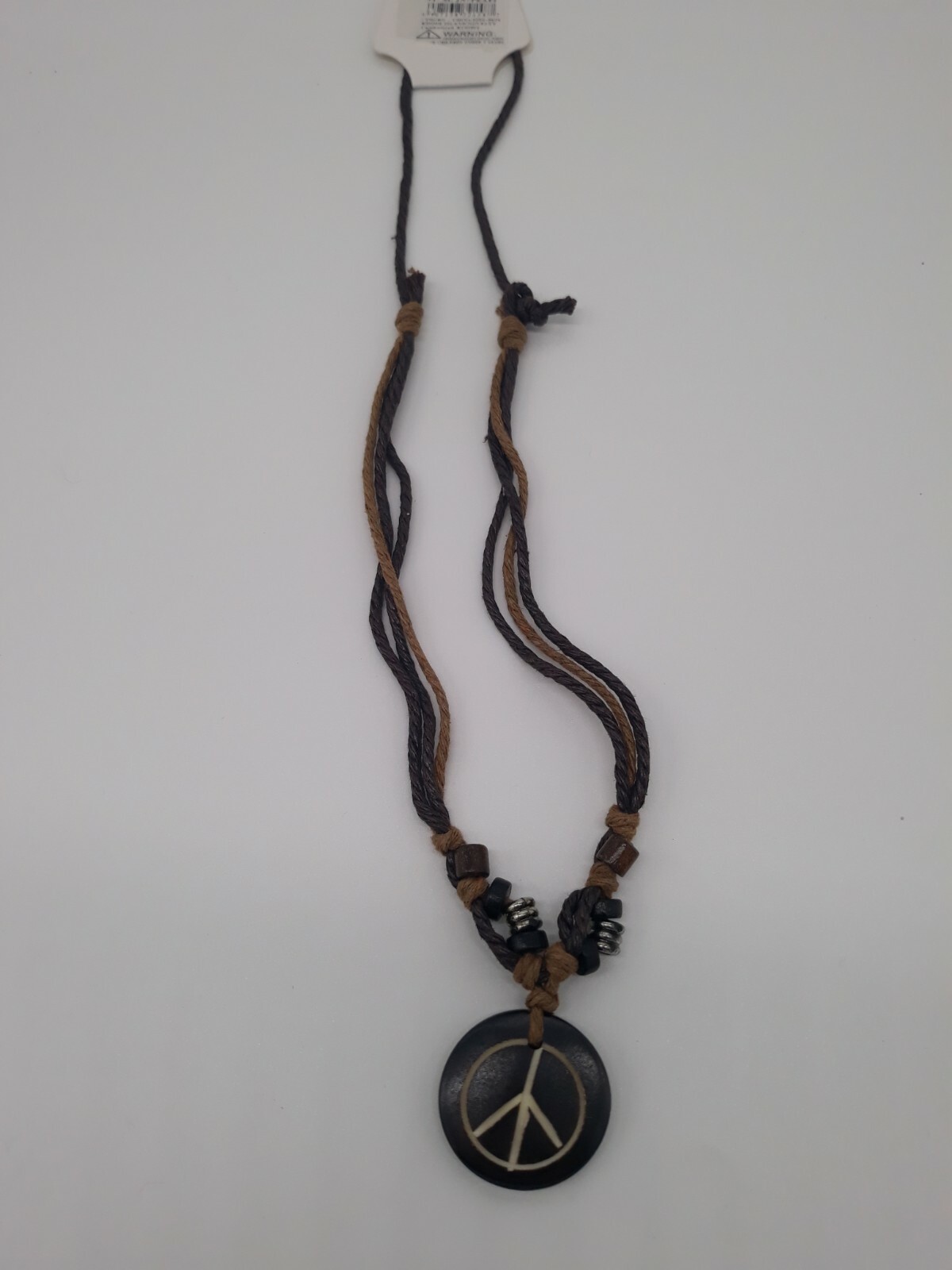 Peace Necklace – Fashion Jewelry – Cord Necklace with Stone Pendant – beading