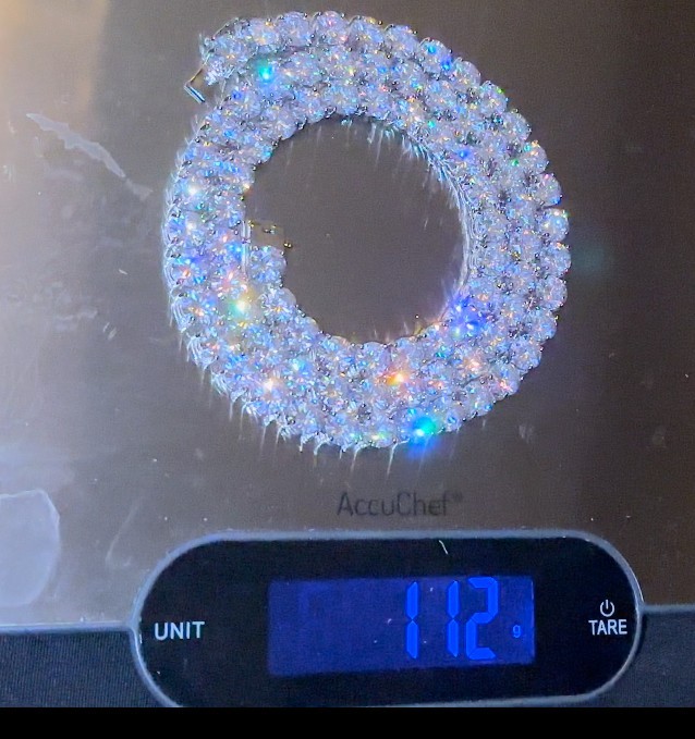 8mm MASSIVE XXL Tennis Chain Necklace 152ct Lab Simulated VVS Diamonds HEAVY !