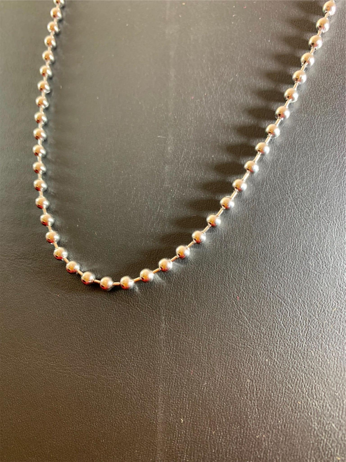 16-42 INCH 4.mm STAINLESS STEEL SILVER BALL CHAIN WITH A MILITARY CLASP