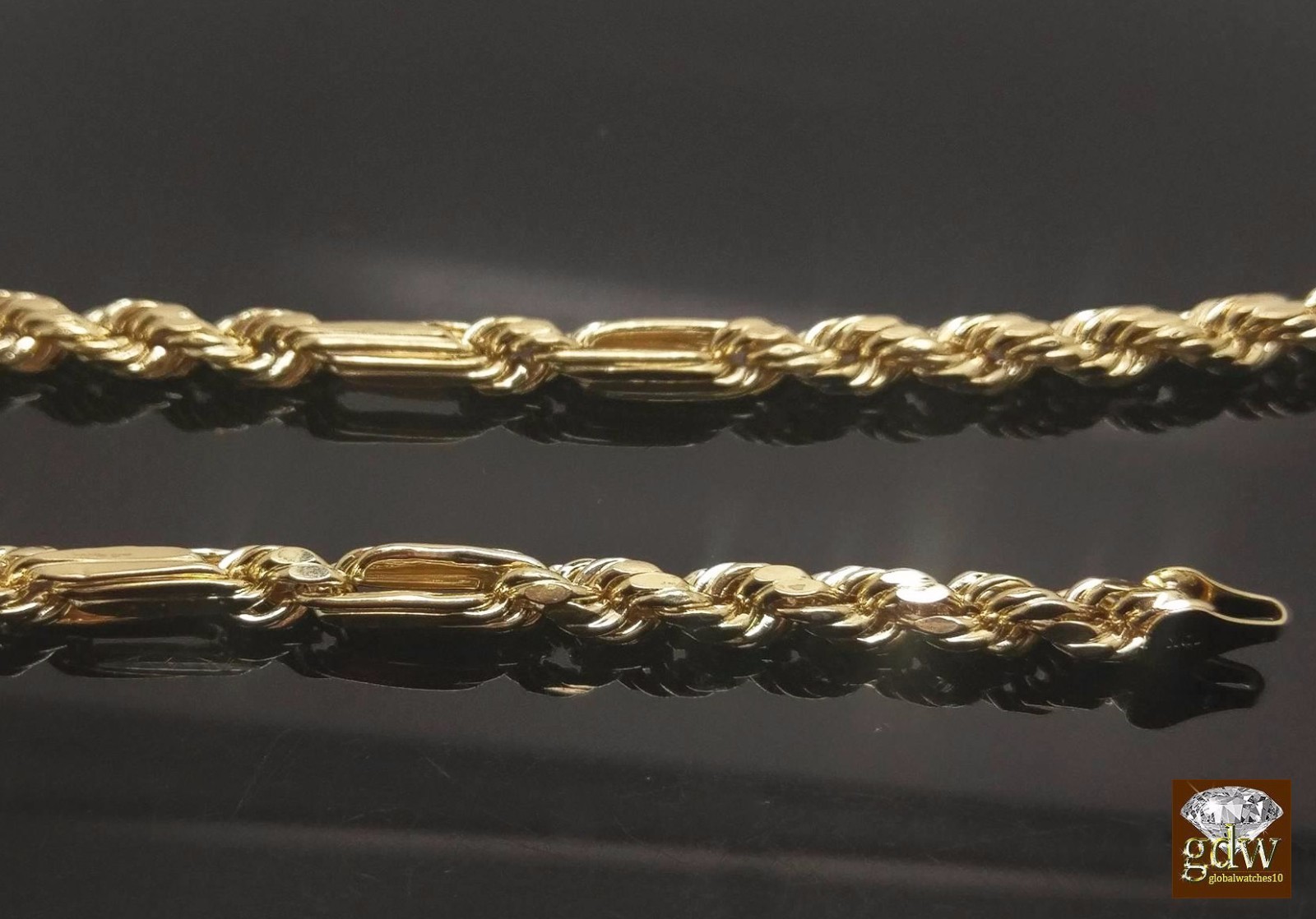 Real 10k Yellow Gold Milano Rope Chain end Necklace 6mm 22″