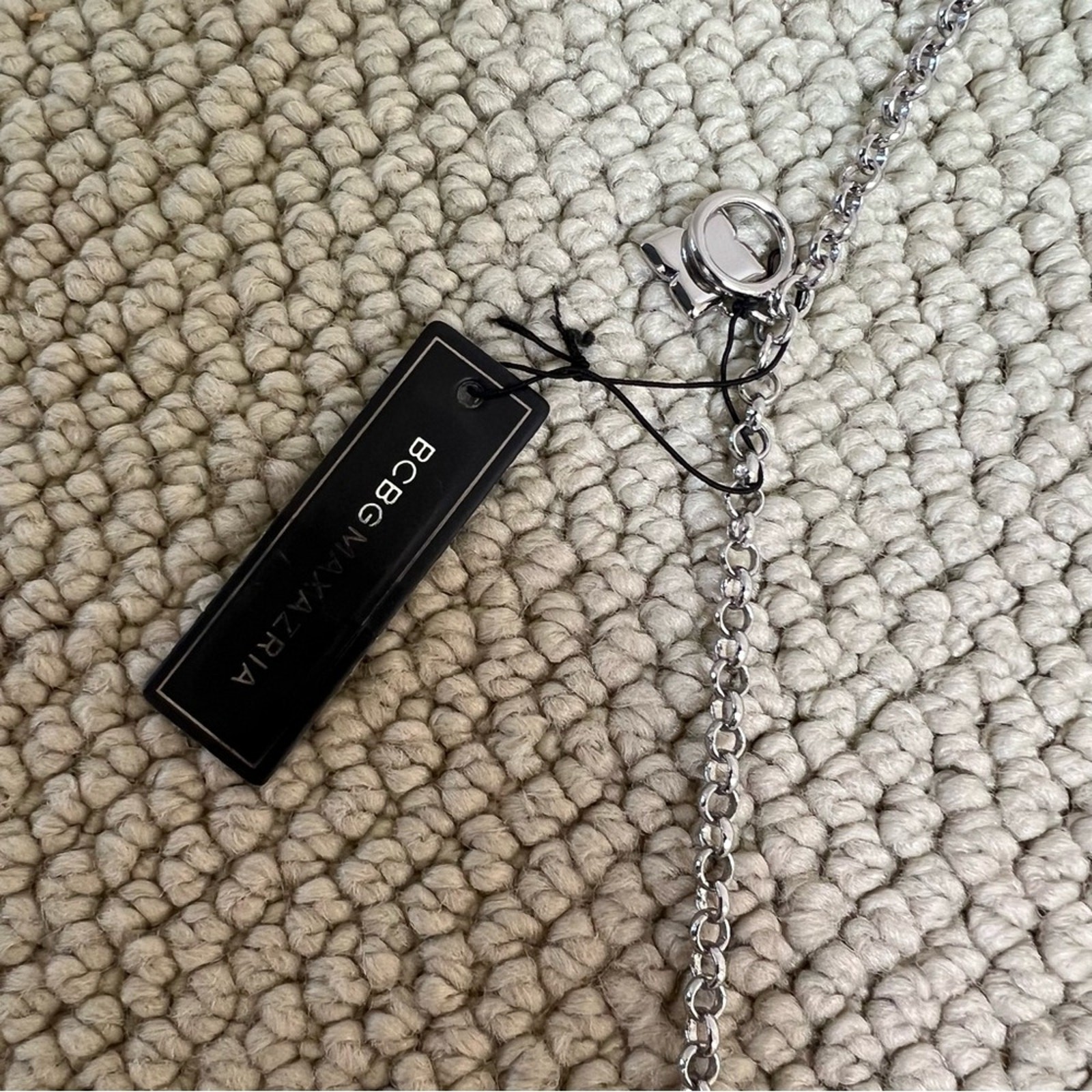 NWT BCBG Tassel Glam Necklace, Silver, One Size