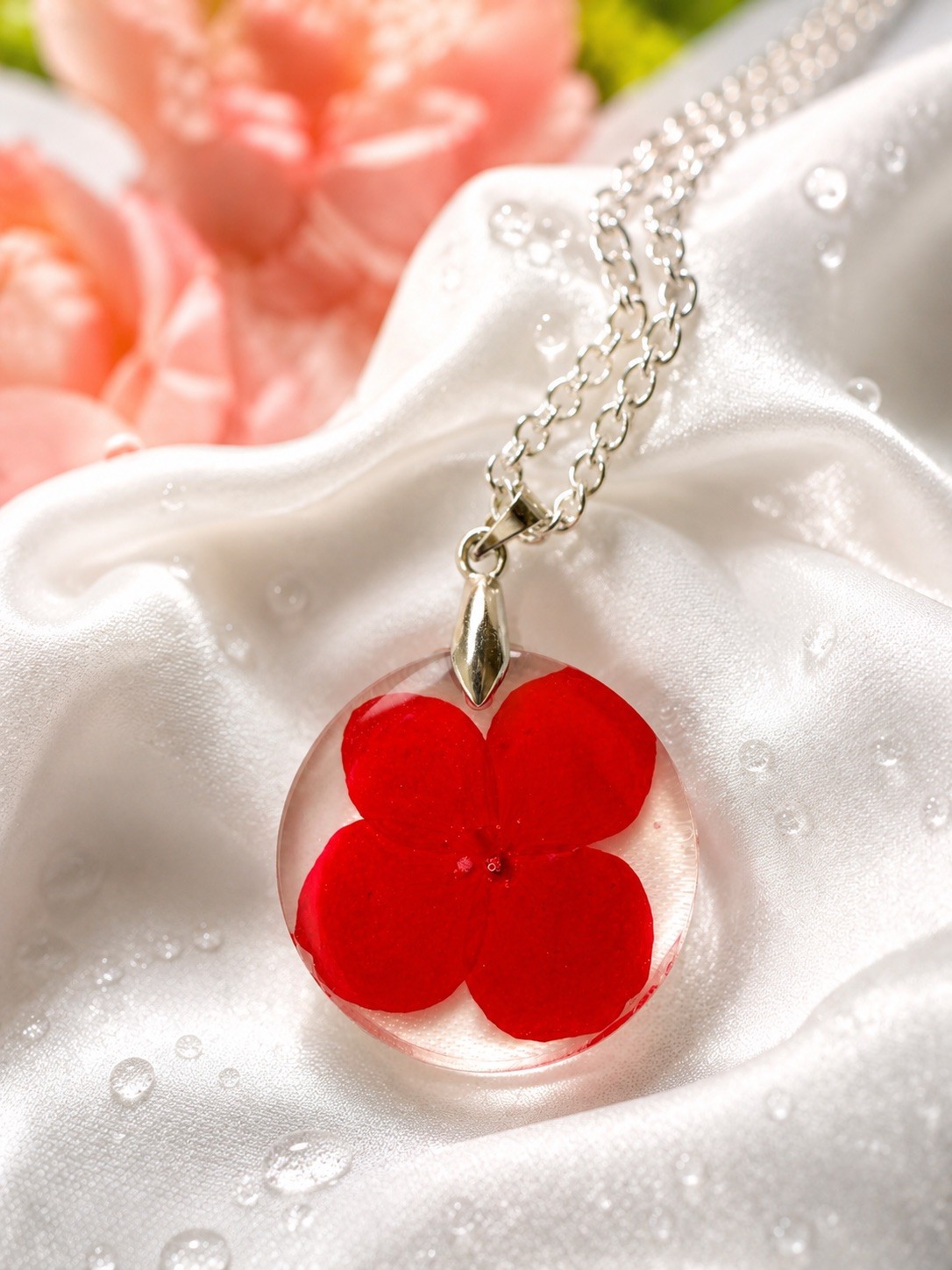 Pressed Flowers Pendant Resin Necklace Pressed Flower Pendant Pressed Flower
