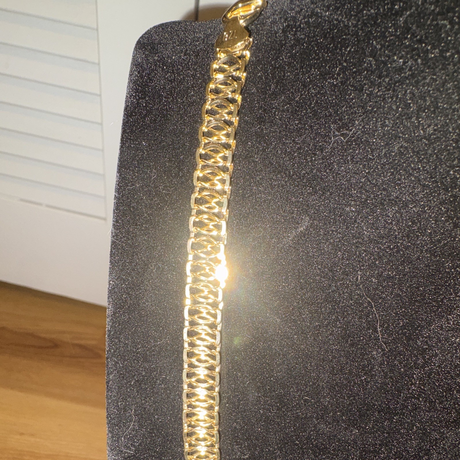 18k Yellow Gold filled 20”Cuban basket weave Chain Necklace Lobster Clasp