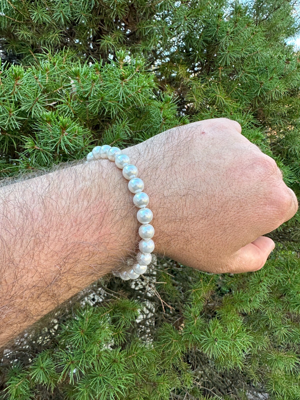 Cultured Pearl Bracelet W. Real 925 Silver Clasp For Men Women 4-10mm All Length