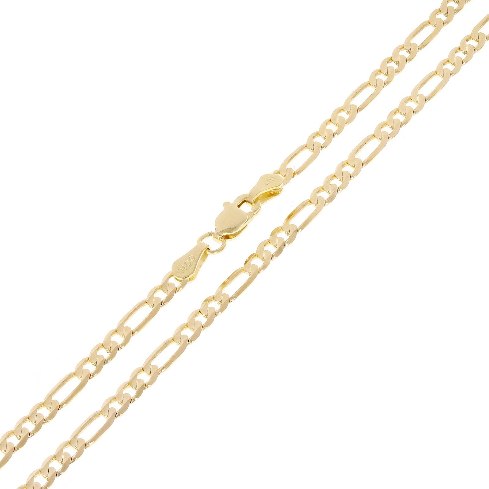 Italian 14k Yellow Gold Solid Figaro Chain Necklace 18″ 2.3mm 4.3 grams