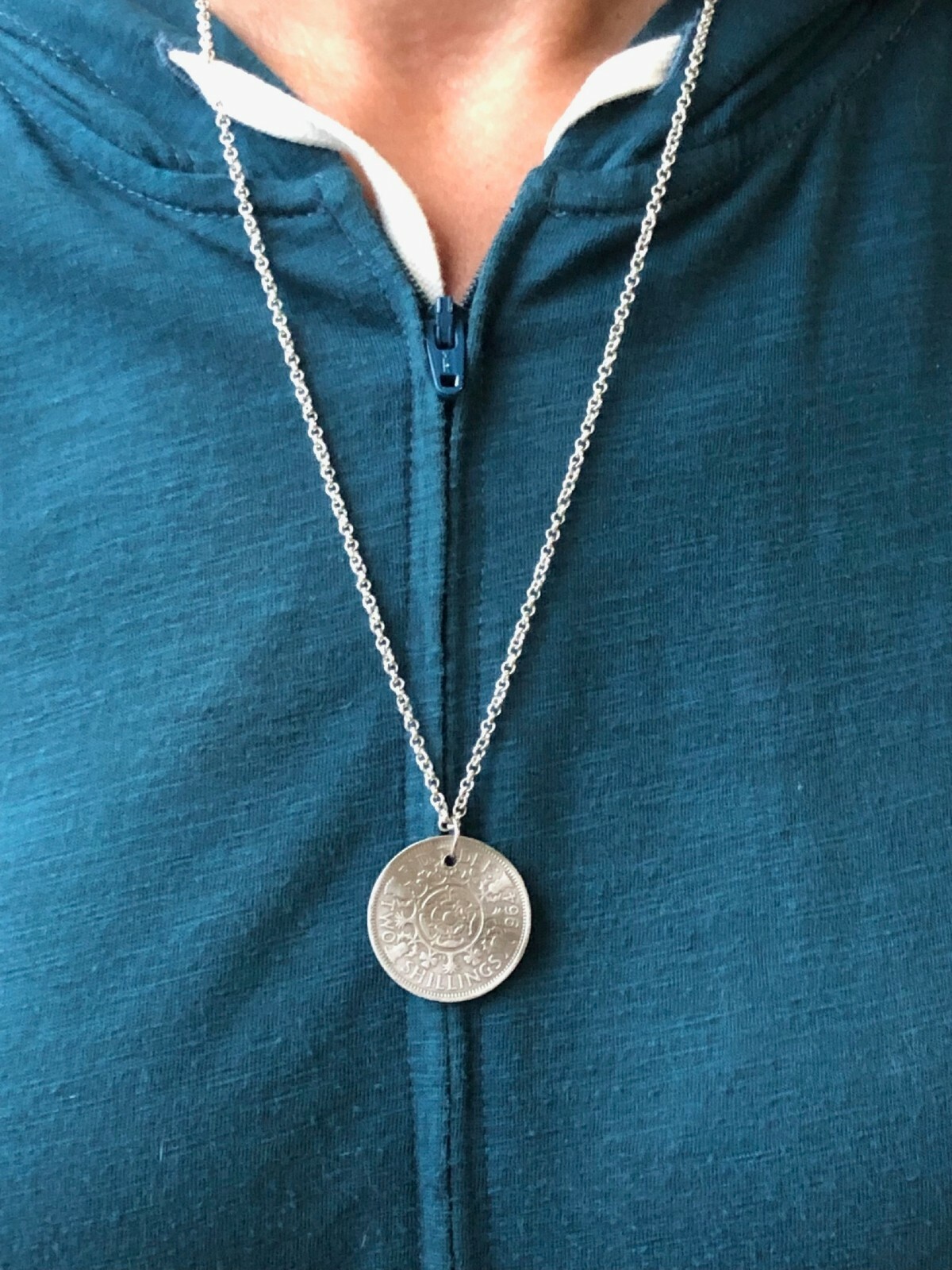 United Kingdom Coin Pendant United Kingdom 2 Shilling Vintage Handmade