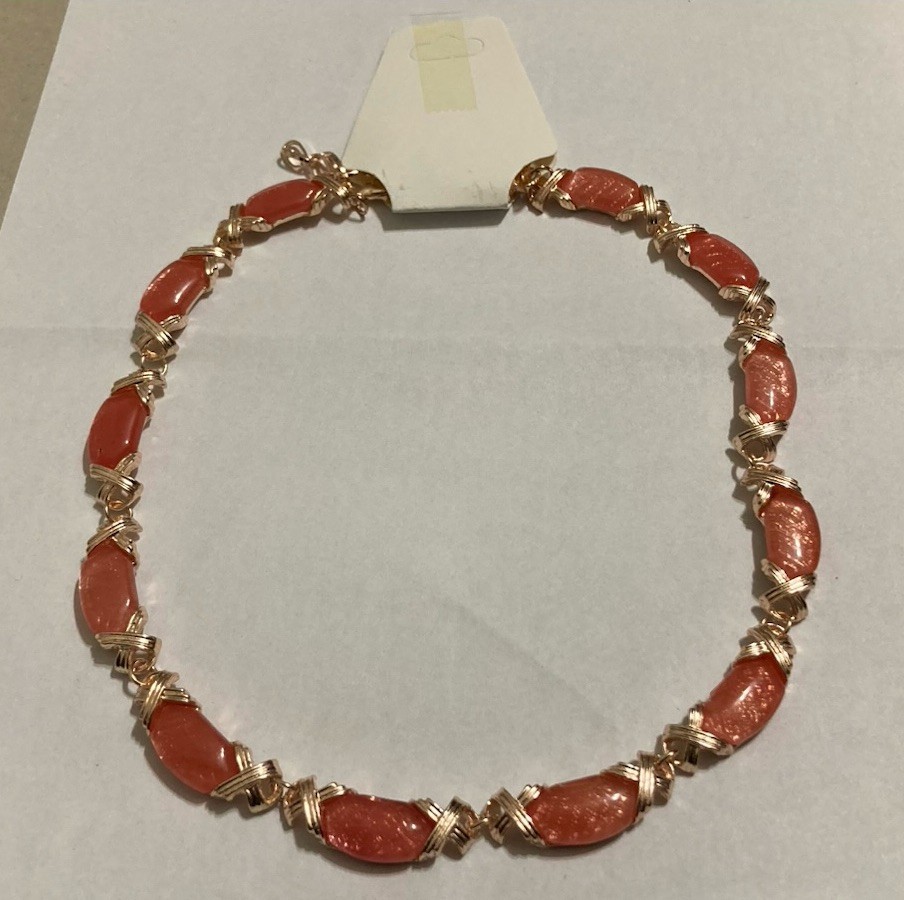 Cherry Quartz Molto Kiss Necklace in Rose Gold Tone 18-20 Inches Adjustable