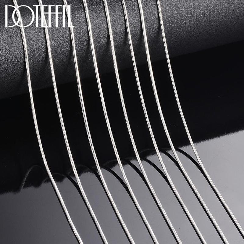 Doteffil 925 Sterling Silver 5/10pcs/lot 16/18/20/22/24/26/28/30 Inch 1.2mm Snak
