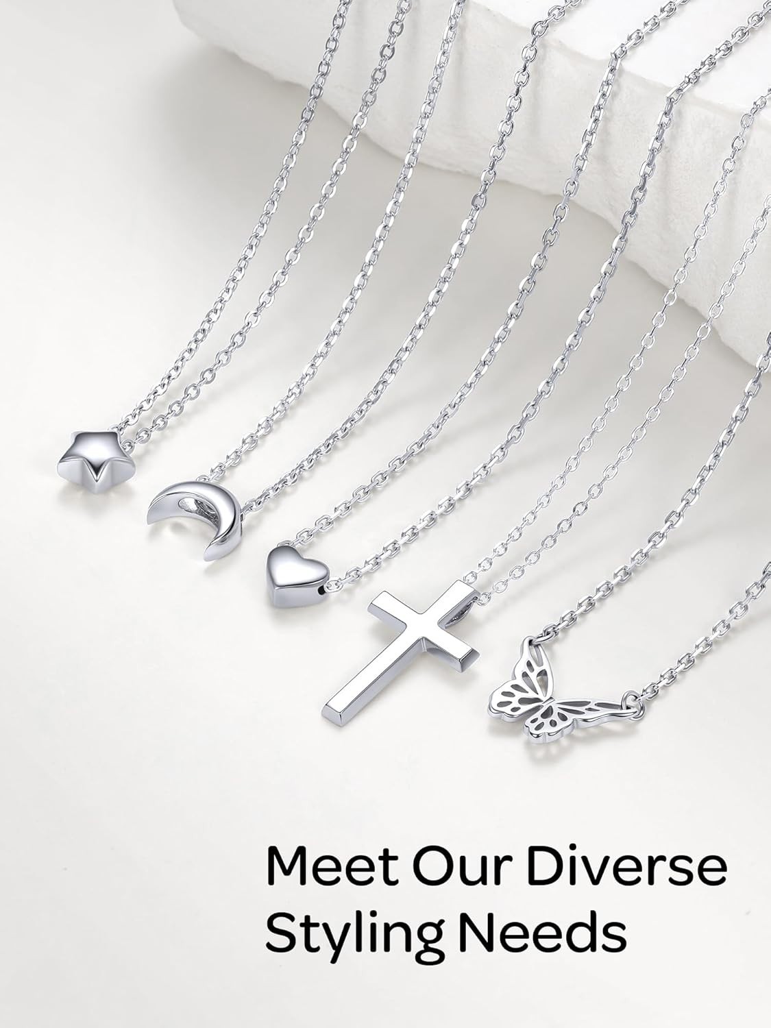 Hypoallergenic Sterling Silver Butterfly/Moon Necklace – Perfect Everyday Wear