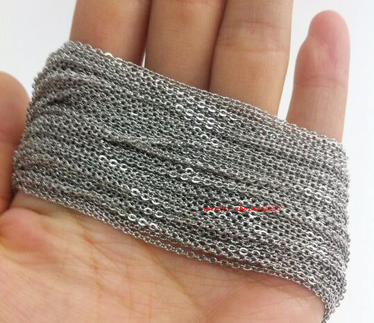 100pcs Lot Female stainless steel 16”-32” rolo chain necklaces 1.5/2/2.3/3mm