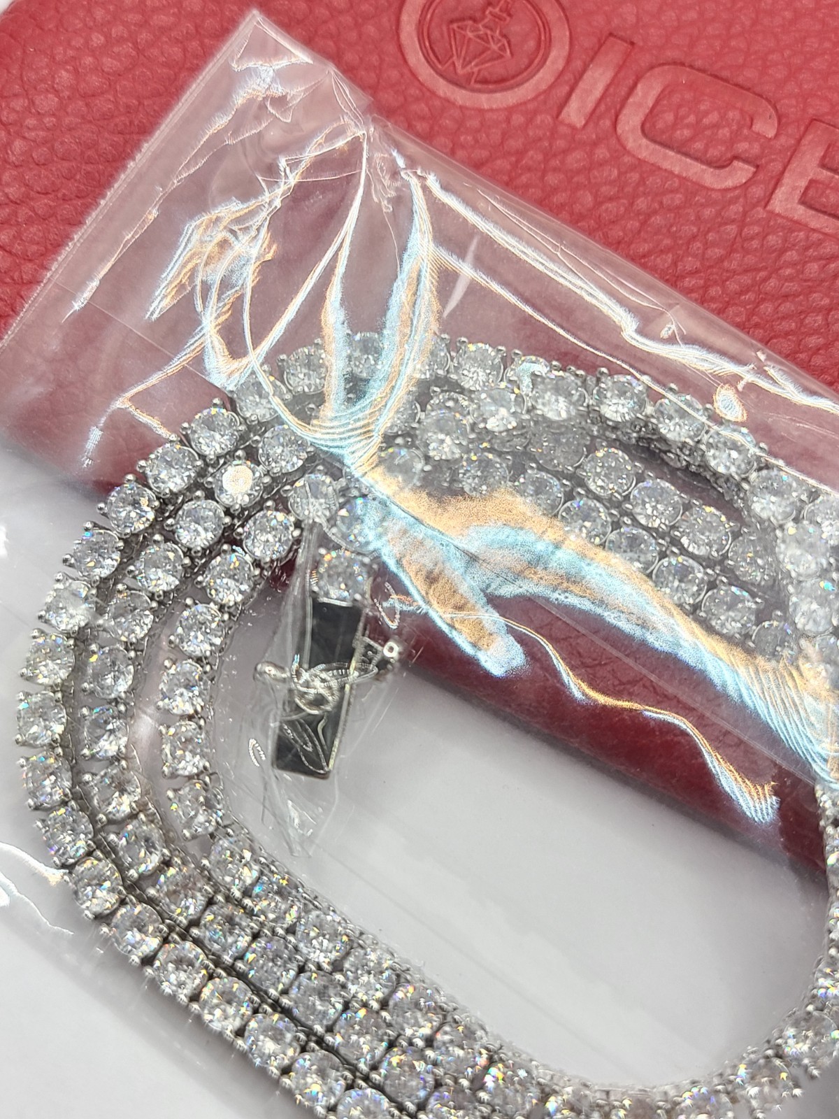 6ICE 3mm Tennis Chain White Gold Plated CZ 20 Inches Necklace