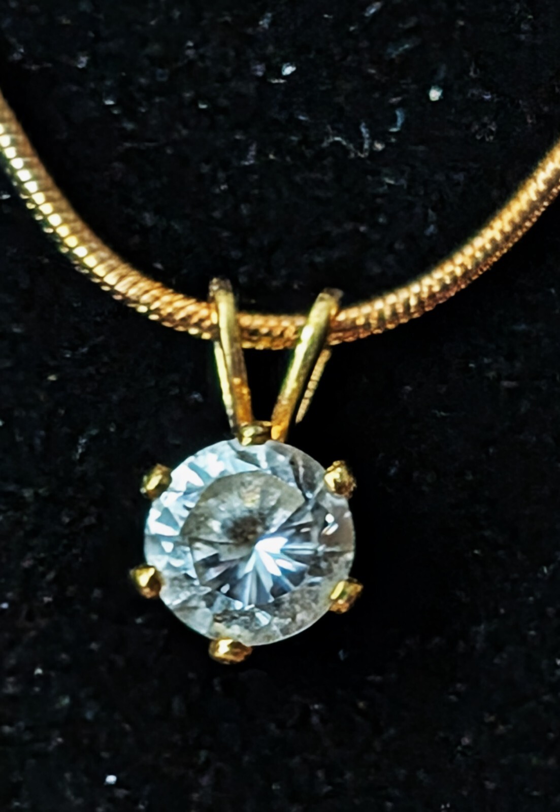 Vintage Simolated Soltare Diamond Necklace on Snake Chain