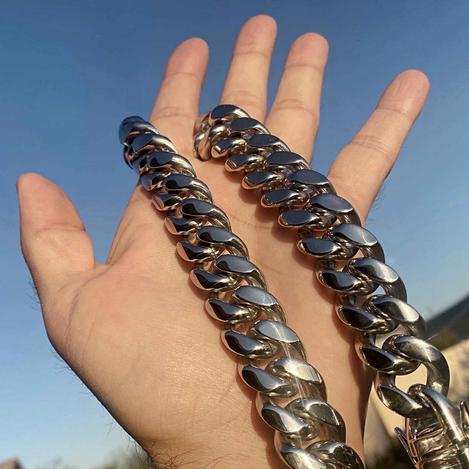 Mens 316L Stainless Steel Cuban Link Chain Heavy Hip Hop Necklace 20″ 20MM Thick