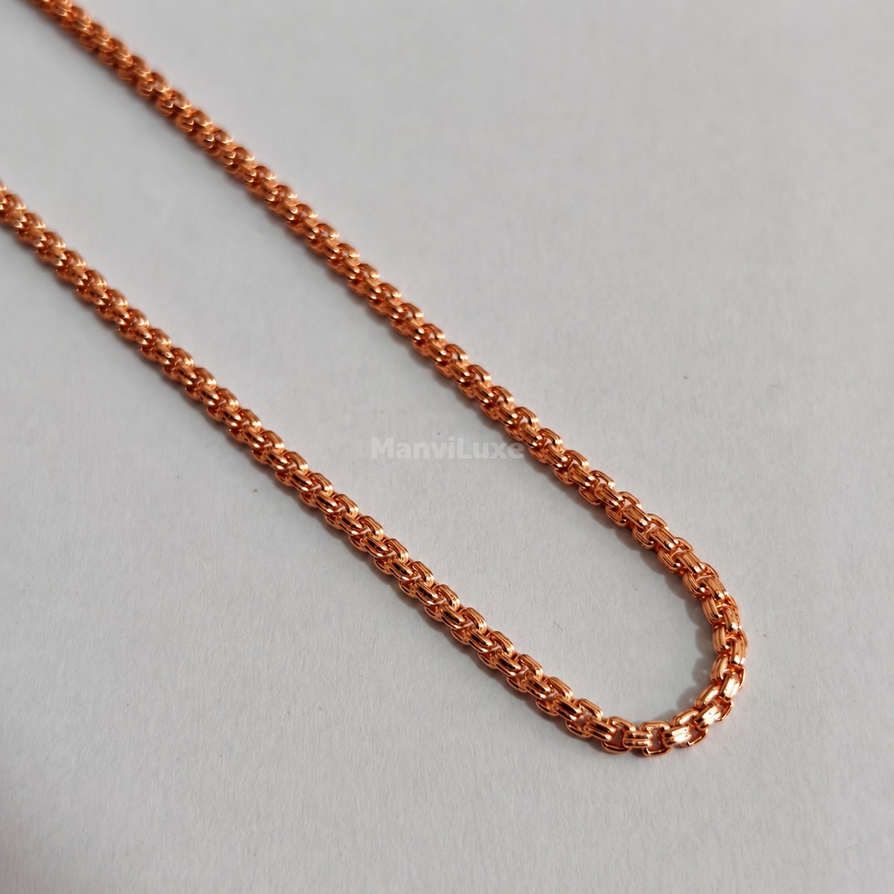 20″ Premium Pure Copper Minimalist Woven Link Chain Necklace