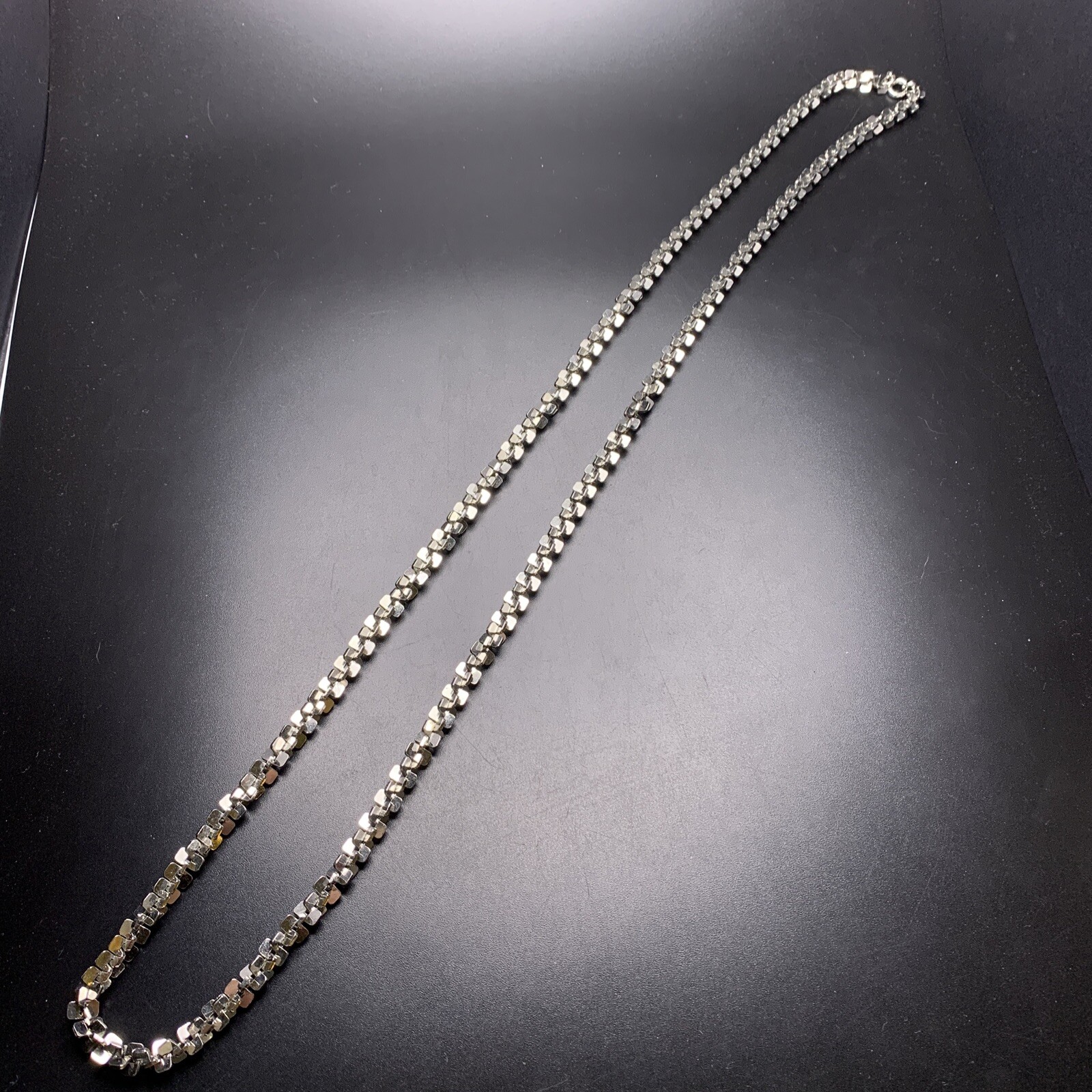 Long Margarita Chain Necklace Silver Tone 30 Inch Classic Simple
