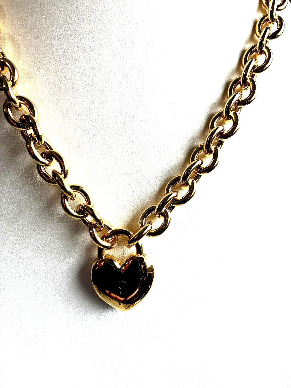 DAVID MARKSTEIN YELLOW BRONZE REMOVEABLE HEART LOCKET 18″ NECKLACE (M5120-62)
