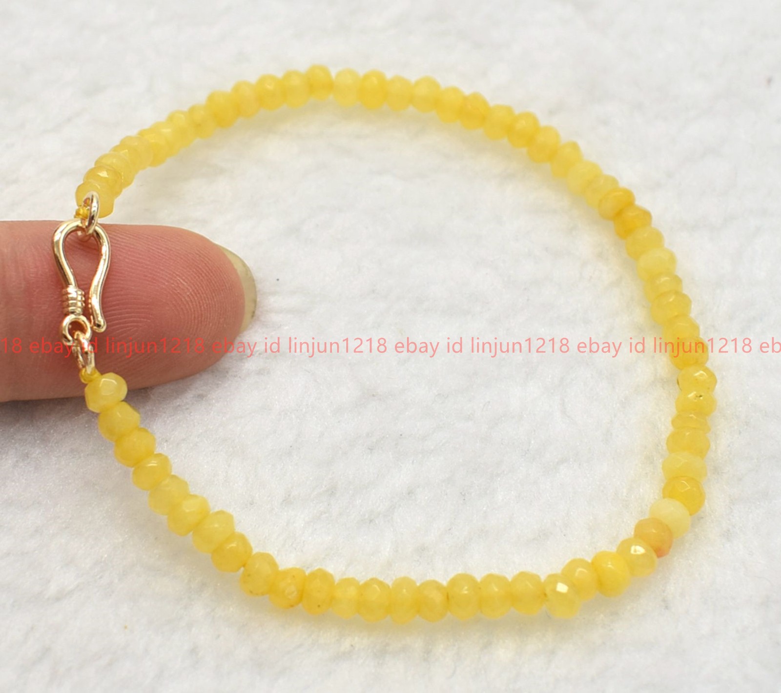 Natural 2x4mm Faceted Yellow Jade Gemstone Rondelle Necklace Bracelet 18/7.5in
