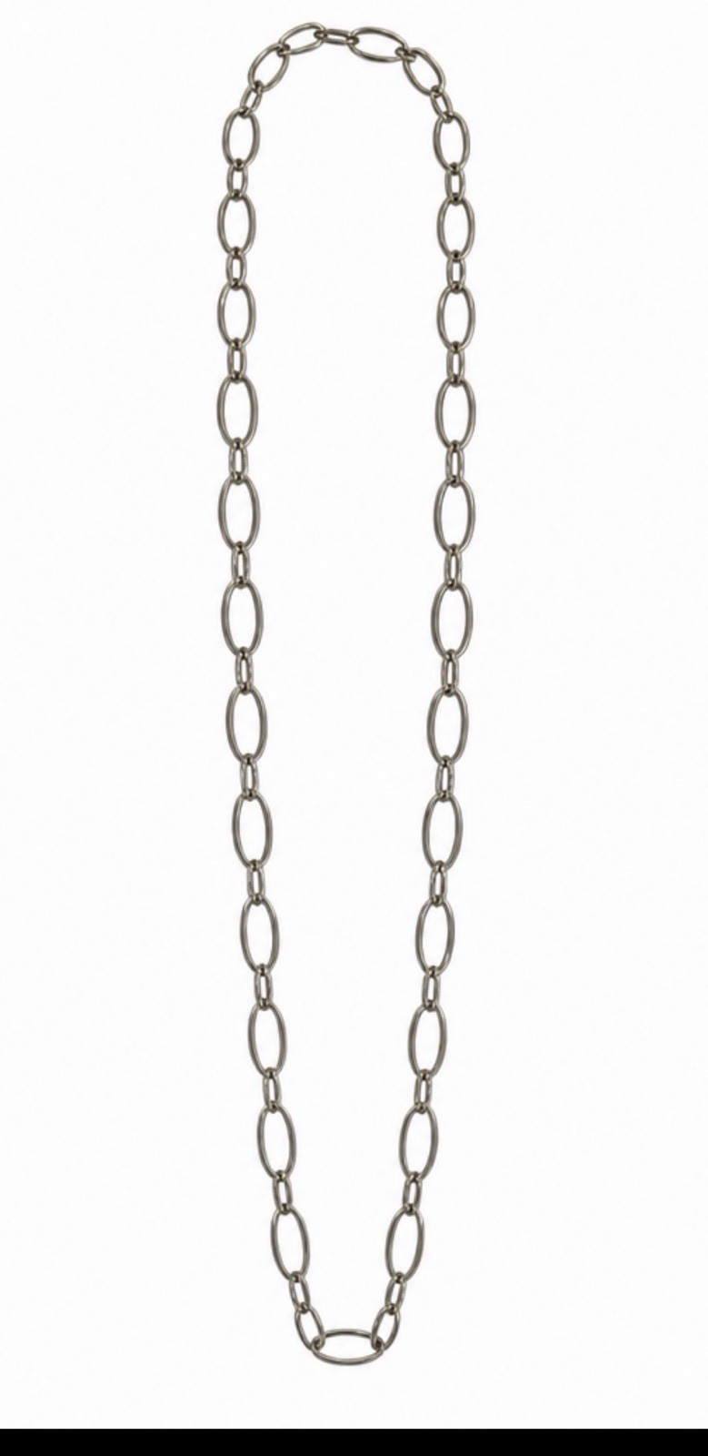 60” Lauren Ralph Lauren Silver-Tone Oval Link Chain Necklace NWT Nordstrom 62 g