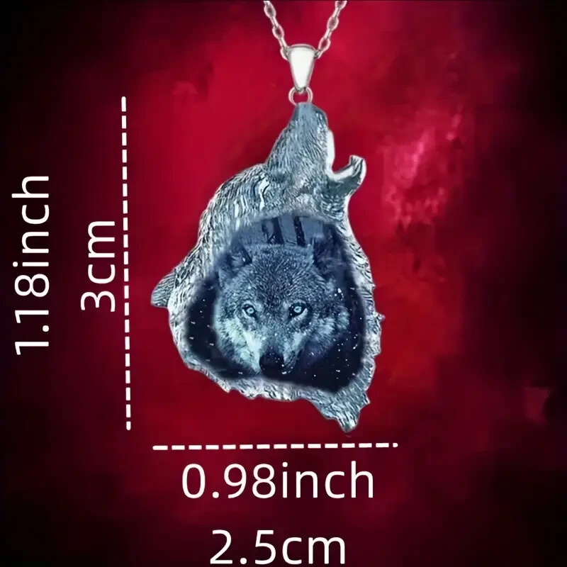 Beautiful Inner Wolf On Howling Wolf Pendant & 17″ Necklace! FREE SHIP IN USA