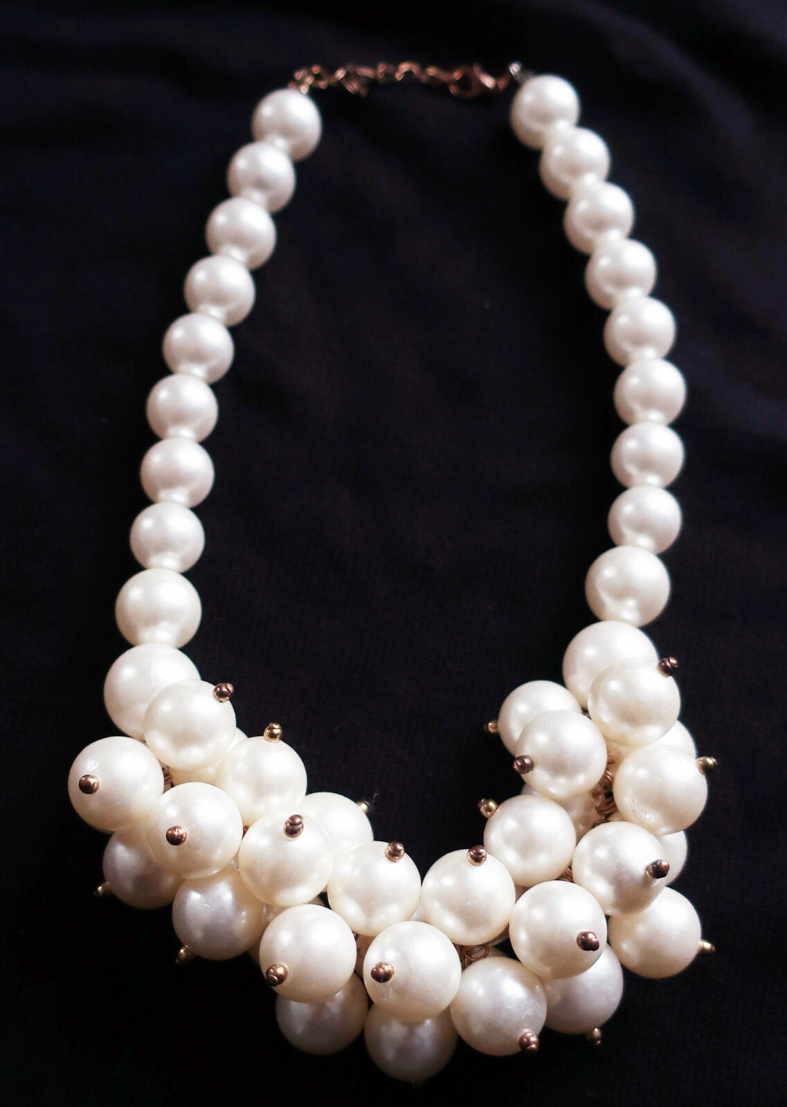 Chunky ARTIFICIAL PEARL Statement Necklace, 46 cm / 18″ long New
