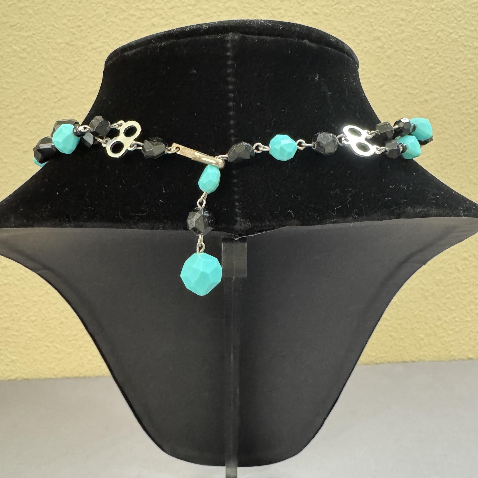 Beaded Choker Necklace Blue Black Double Strand 15 In Womens Jewelry Germany