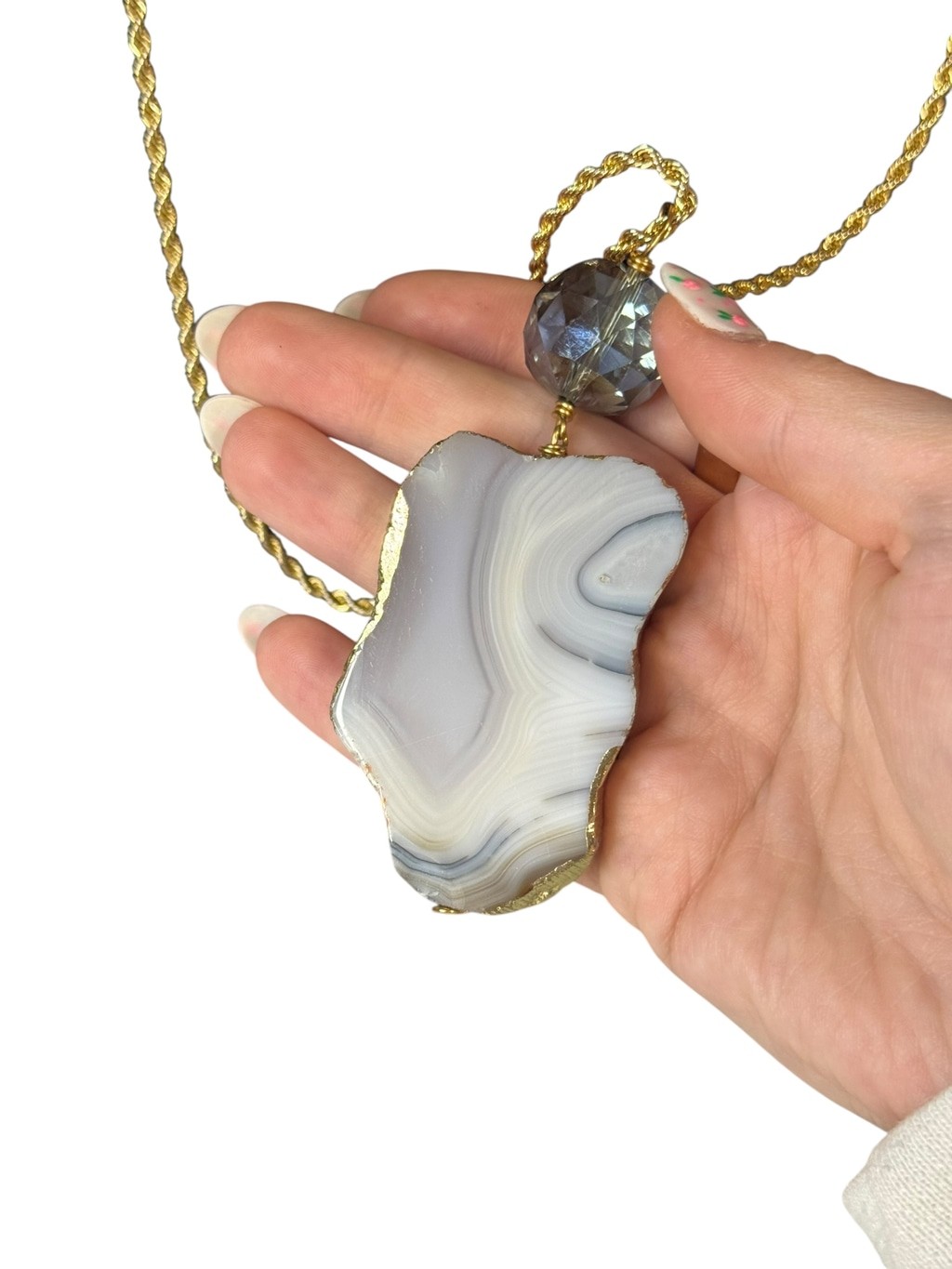 Women’s Unbranded Necklace One Size Gold White Agate Pendant