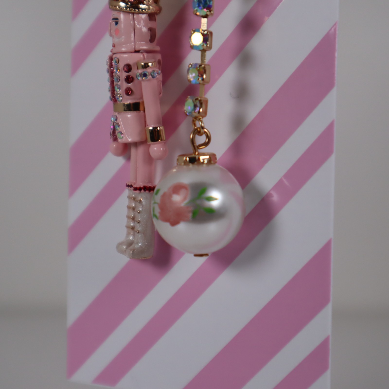BETSEY JOHNSON Christmas Pink Nutcracker Earrings and Pendant Necklace Bundle