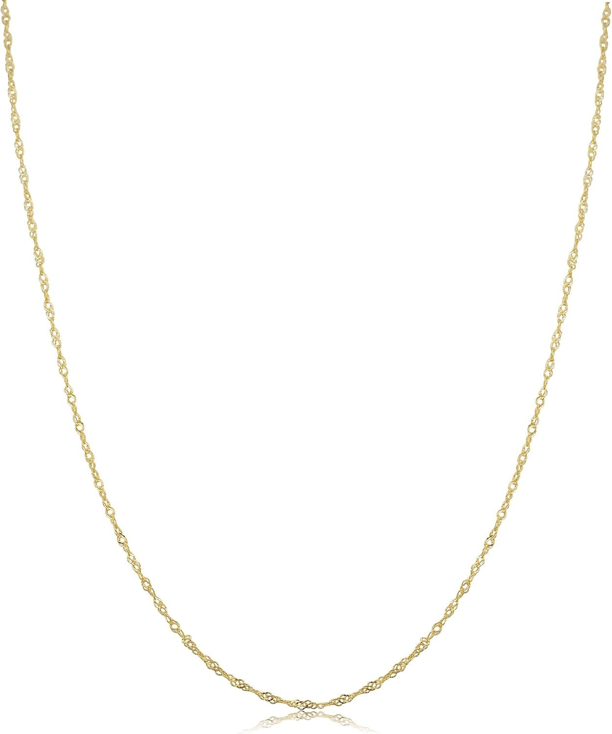 Versatile Singapore Gold Necklace – 10k Yellow Gold in Multiple Sizes Available