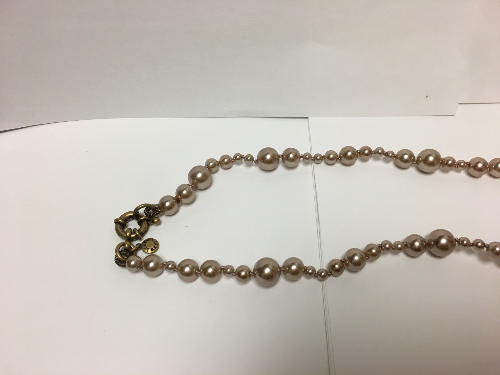 J. Crew Pink Imitation Faux Pearl Link Necklace 26″ Long