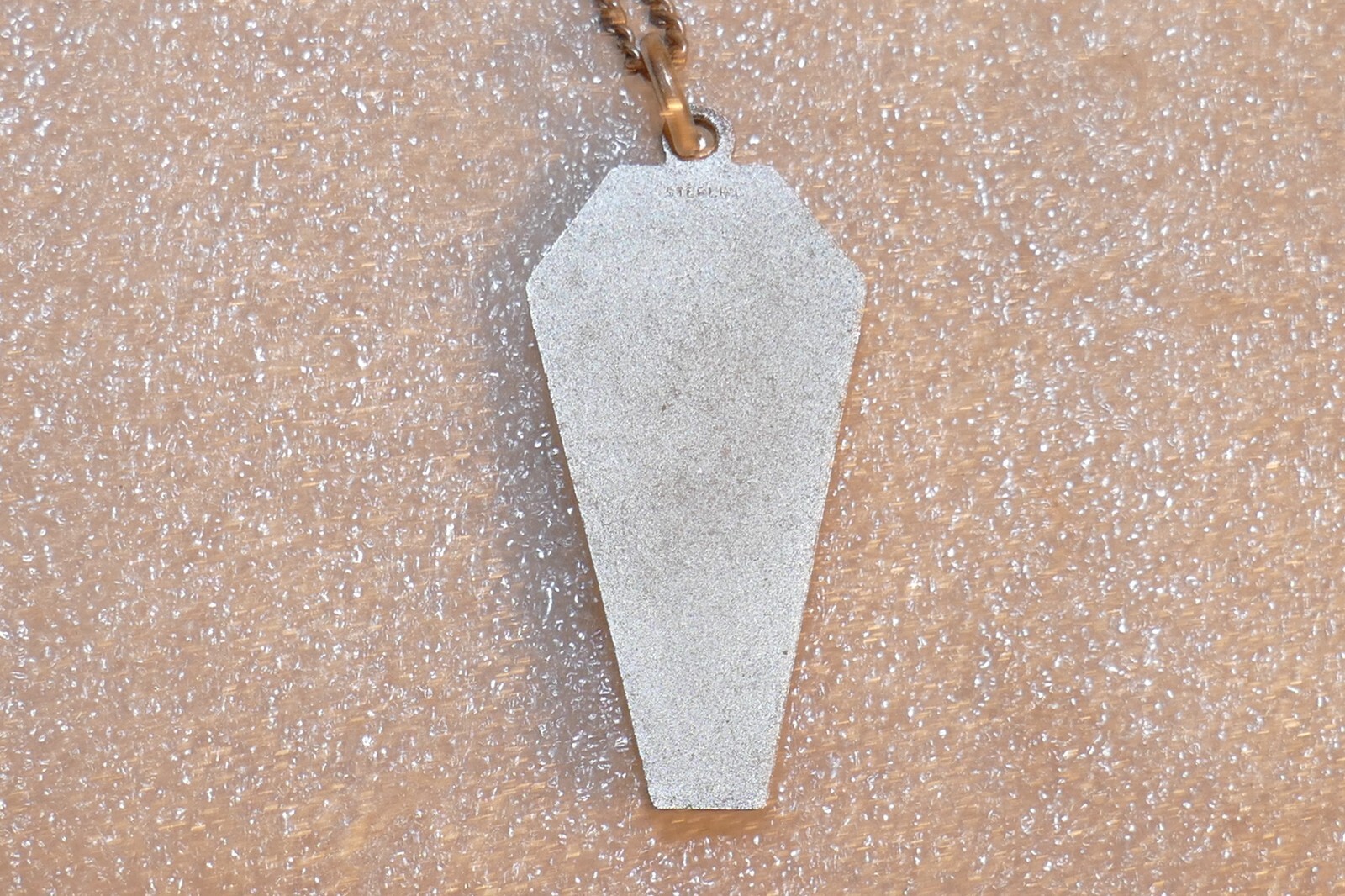 Sterling Silver Etched Pendant on chain, Angel of Harmony Stamped 1030
