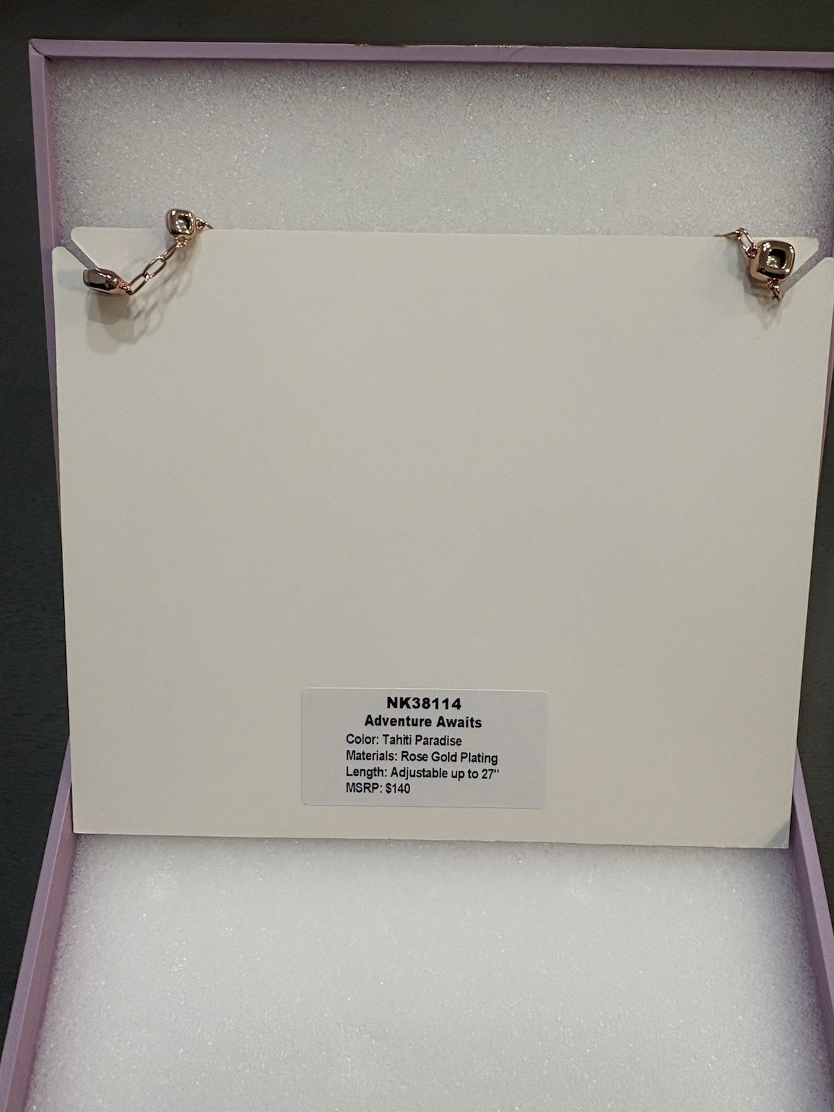 BP Rose Gold Plated Crystal Cable Chain Adjustable Necklace 27″ NK38114