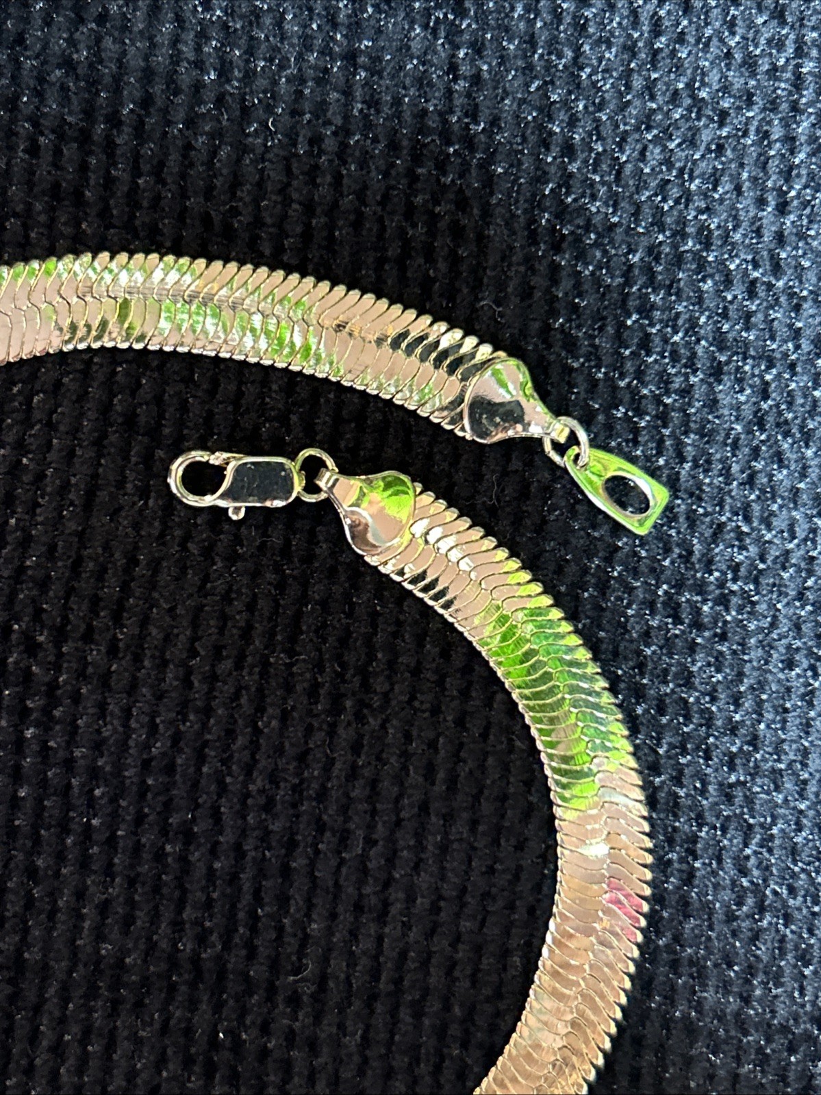 GOLD PLATED 8mm HERRINGBONE 18”Chocker Necklace Chain For Men Or Women