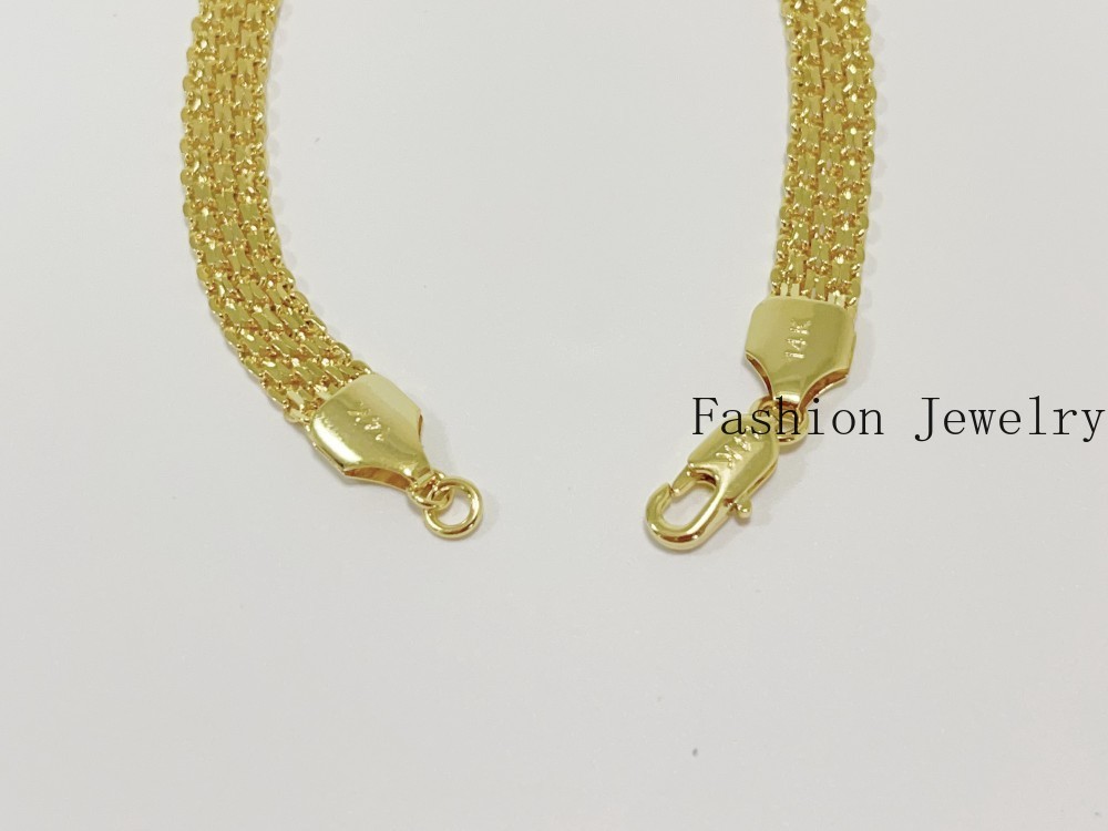 14K Yellow Gold Bismark Link Chain Bracelet 8mm 8”