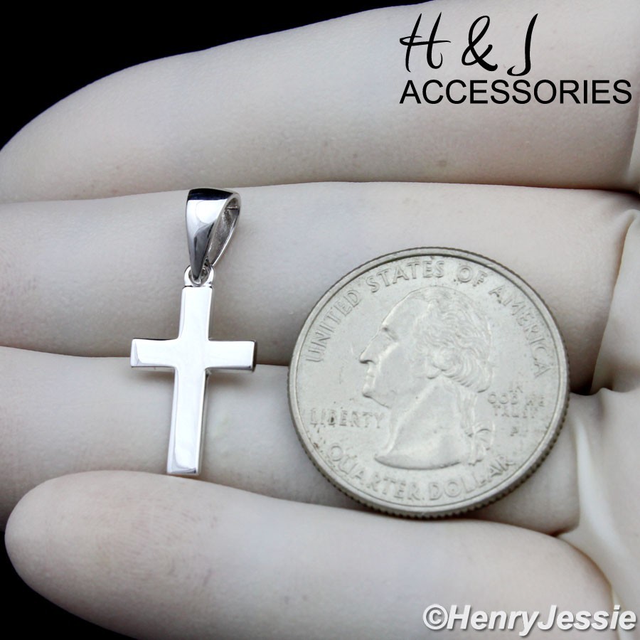 925 STERLING SILVER PLAIN GOLD PLATED/SILVER SMALL CROSS CHARM PENDANT*ASP573