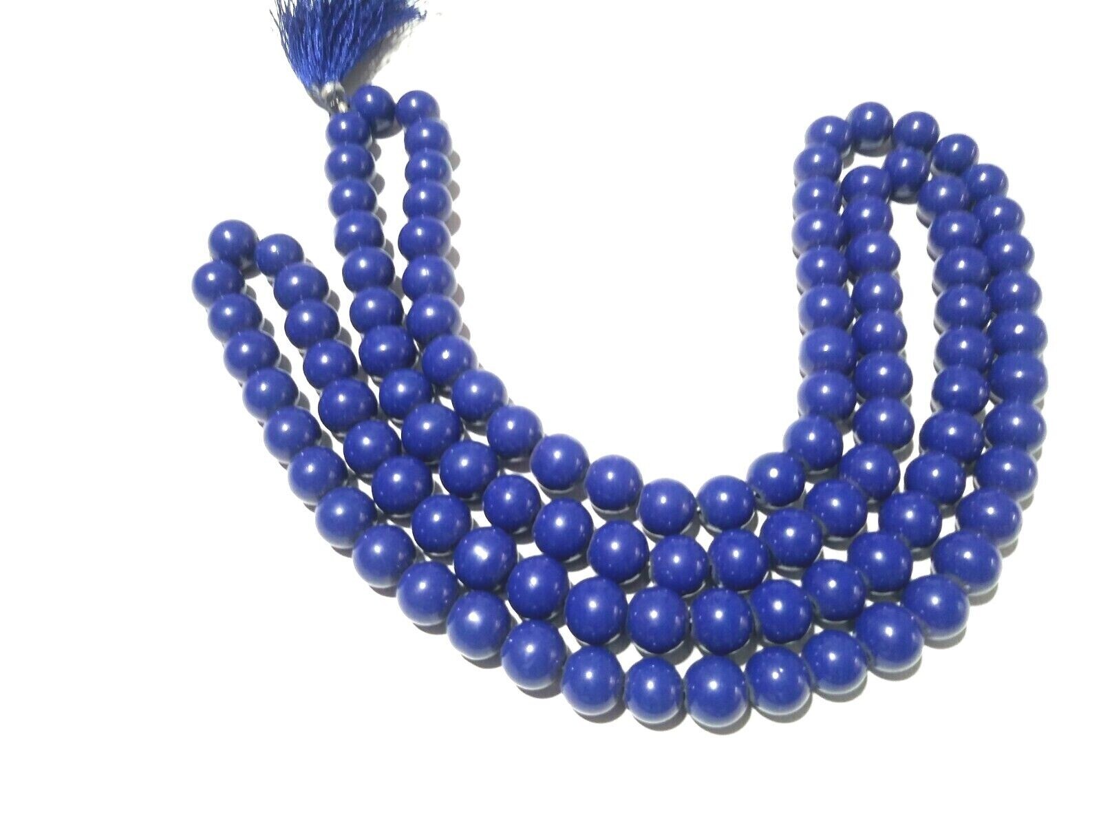 Lapis Round Ball 10mm Smooth Gemstone Beads 40″Inch 1 Necklace