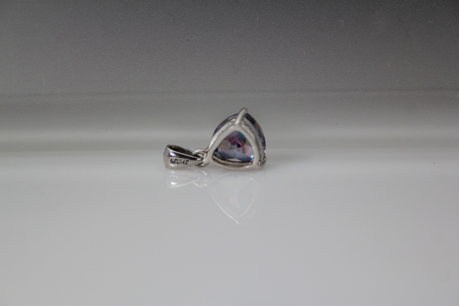 Sterling Silver 925 Small Trillion Mystic Topaz Pendant 1.5 Grams (PEN10373)