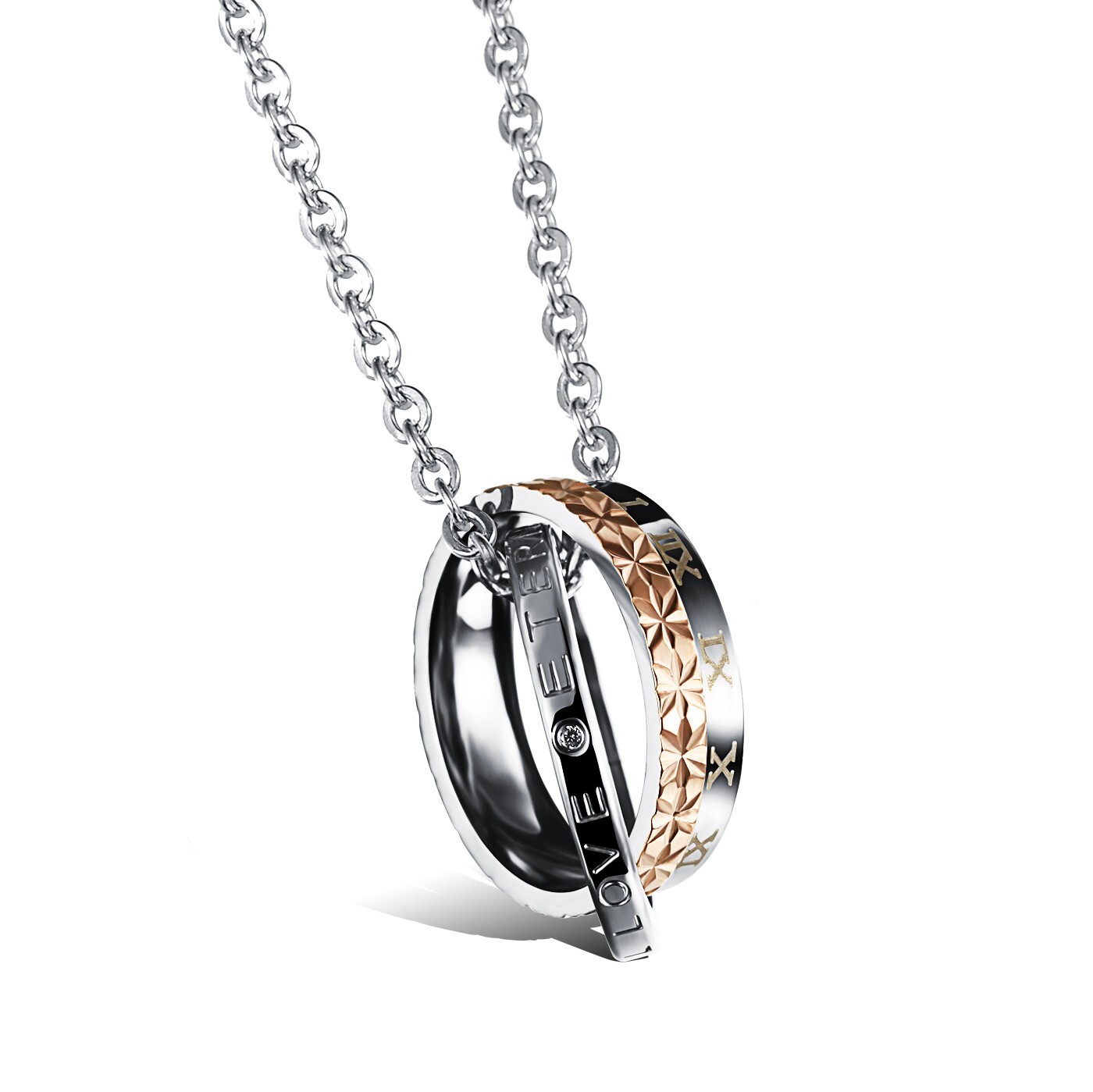 n456 Couple Stainless Steel Pendant Necklace Fashion Bling for Boy girls Lover