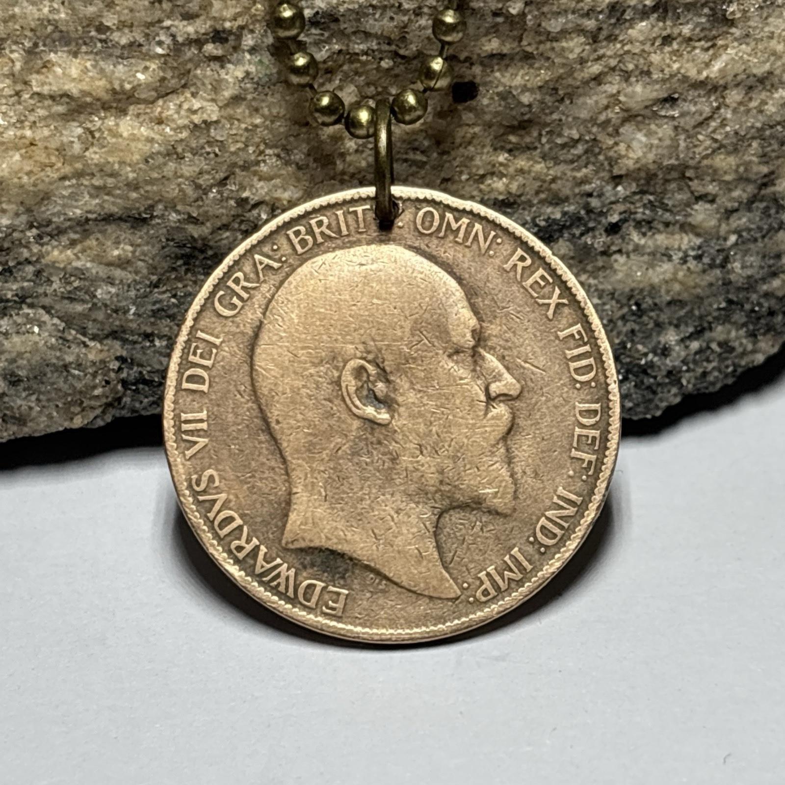 1902 UK Real Circulated Antique Large Coin Pendant. King Edward VII. Great 🎁