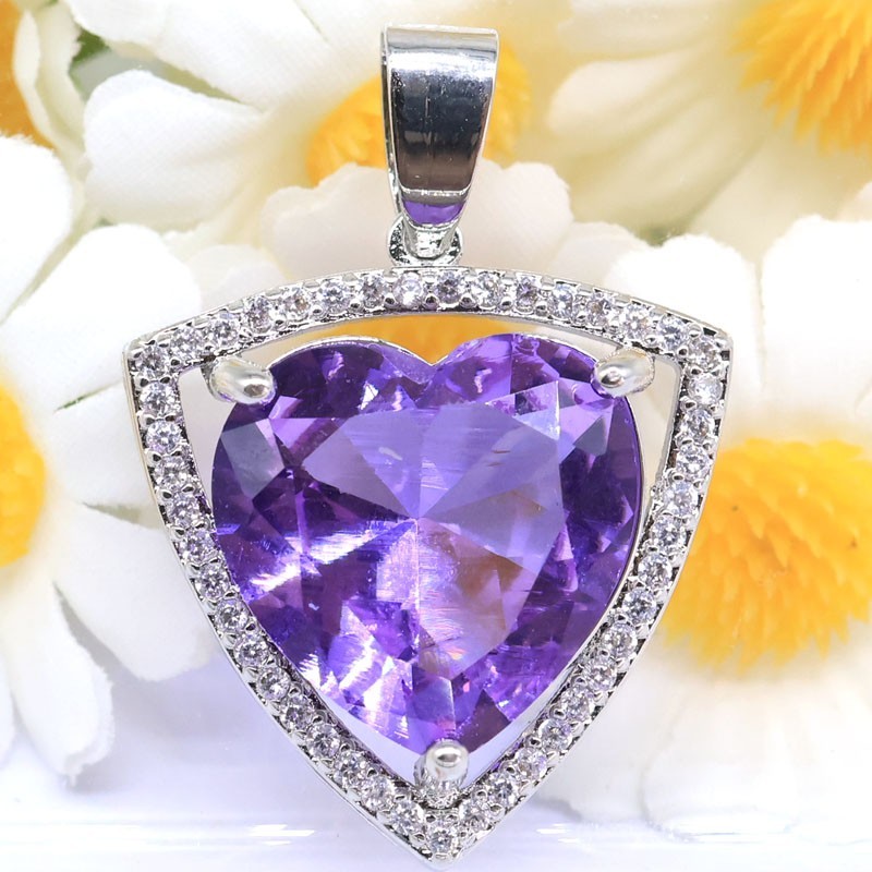 Buy 3 Get 1 Free Princess Cut Color Changing Alexandrite Topaz CZ Silver Pendant