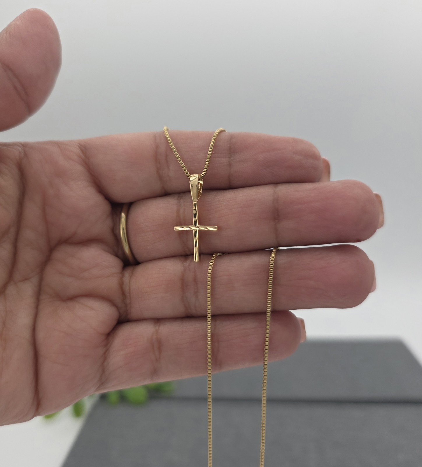 Gold Cross Necklace, Tiny Cross Necklace, 14k Gold Plated