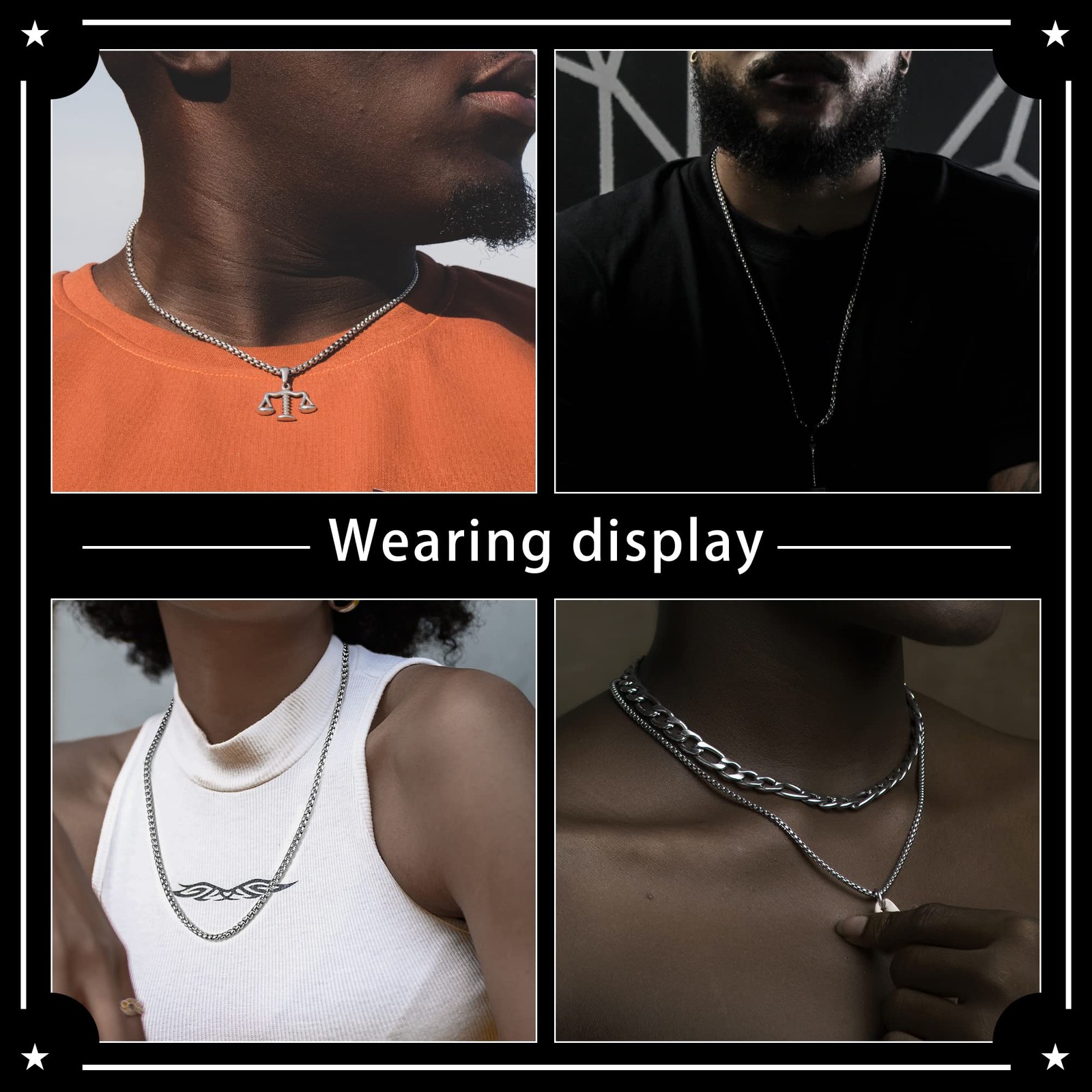 2-7 mm 16-36 In Square Rolo Stainless Steel Chain Necklace Round Box Necklace…