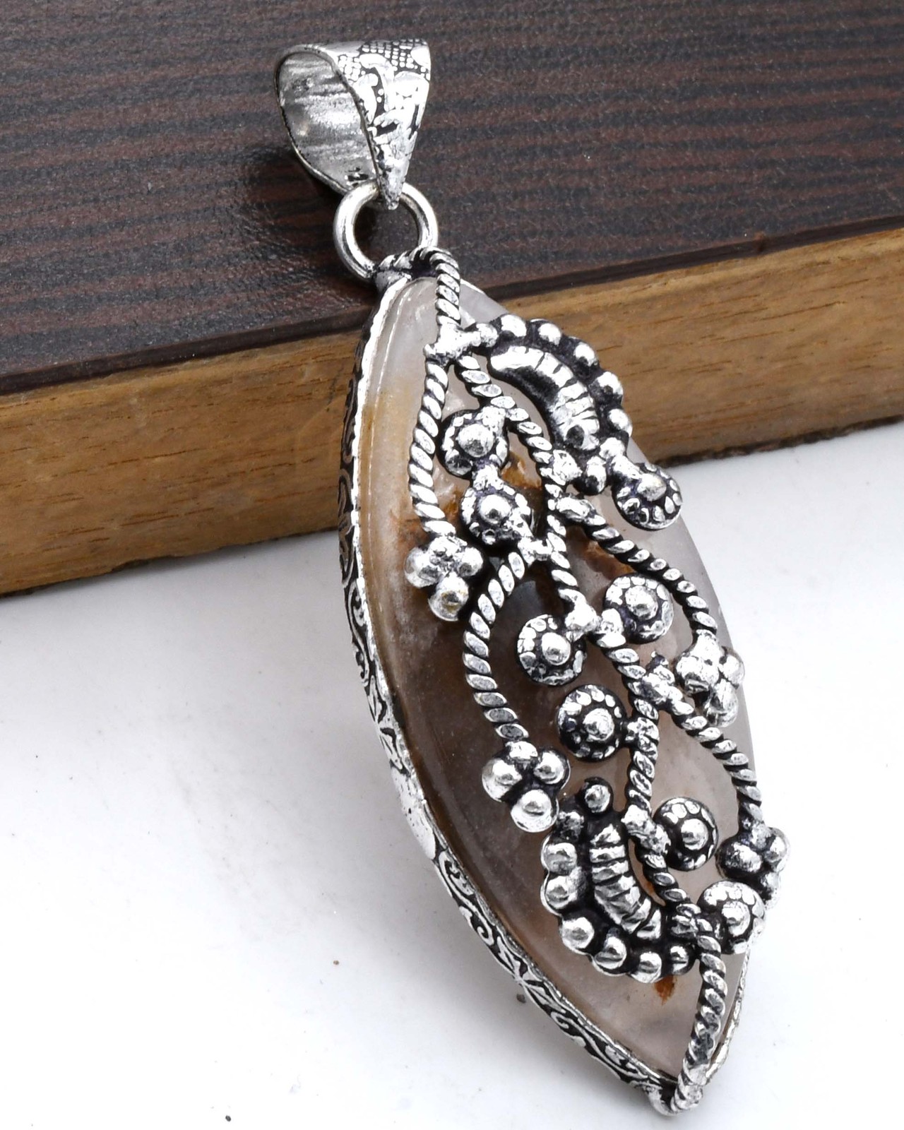 Montana Agate Natural Gemstone Pendant Jewelry 1″ P 4365