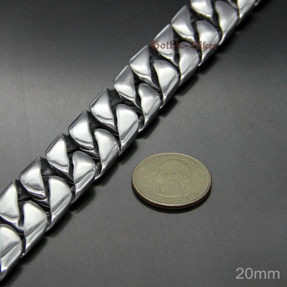 Heavy Wide Stainless Steel Curb Cuban Chain Men Necklace Polish 17mm 20mm 18-30″