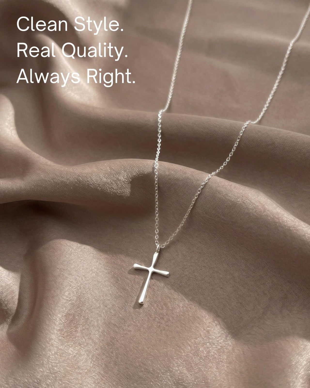 Simple Cross Necklace for Women – 16-18 Inch Silver/Gold Chain, Faith Jewelry Gi
