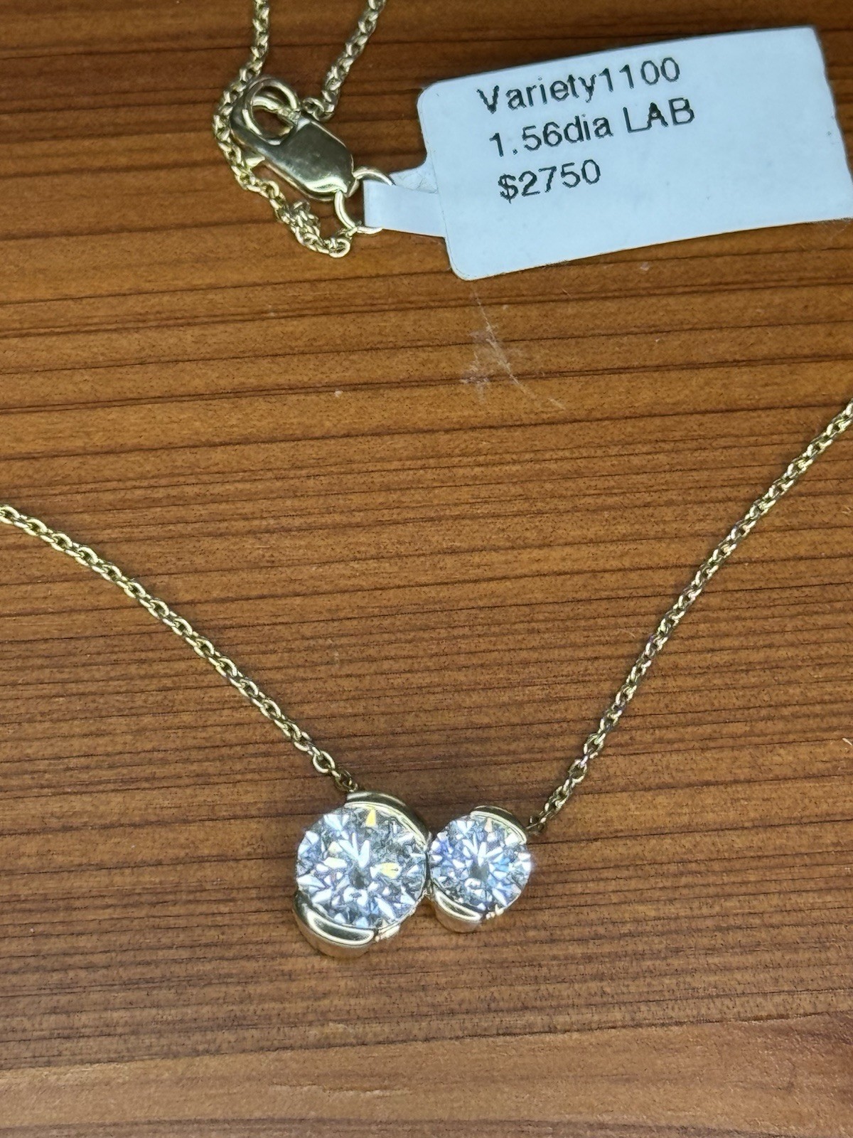 14K Yellow Gold 1.56 CTW Lab Grown Diamond Necklace 18”