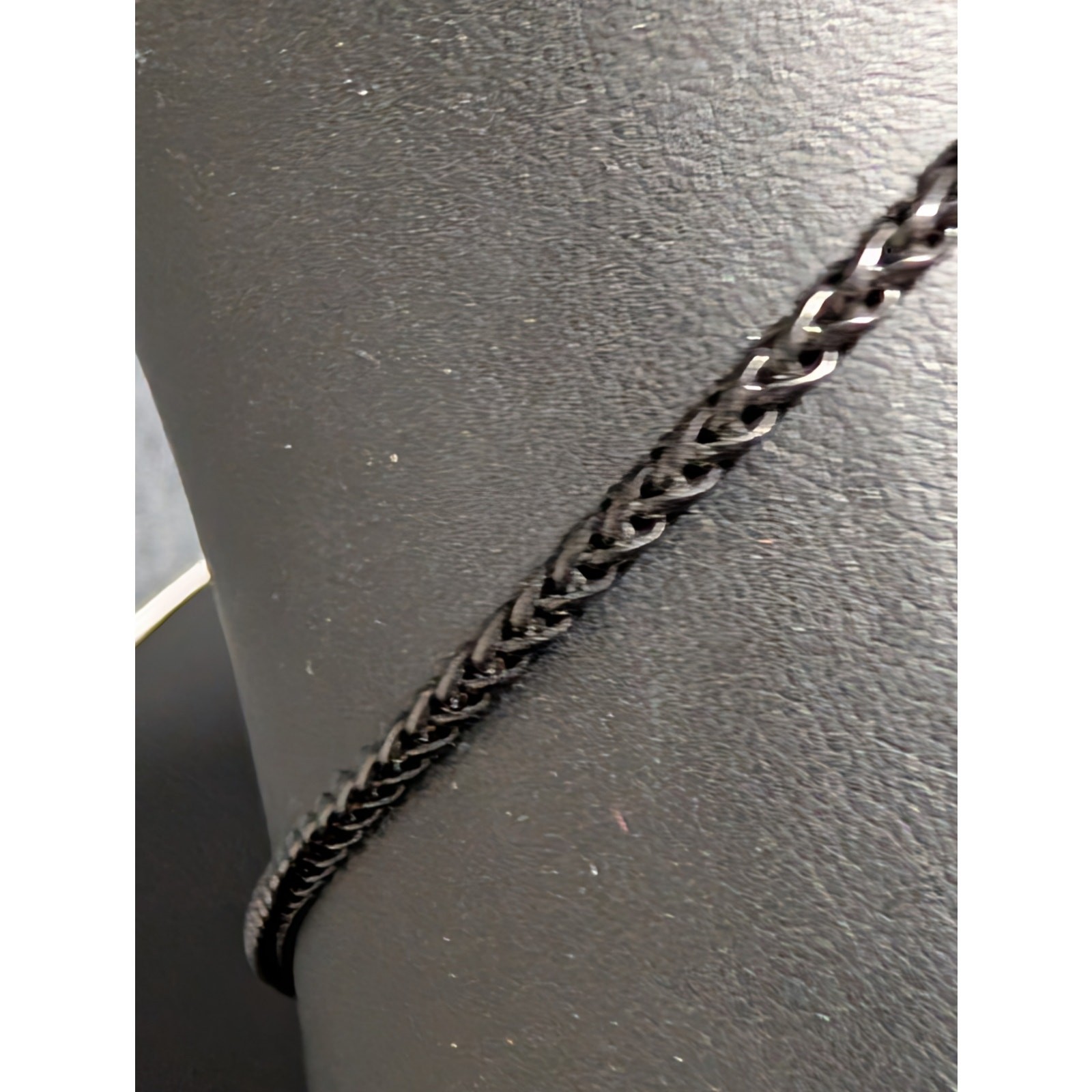 Black Chain Necklace With Silver Tone & Black Cross