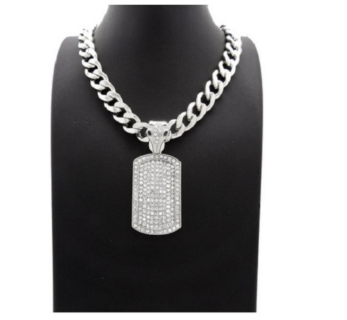 Famous Hip Hop Style Fashion Out Bling Dog Tag Pendant For Men’s